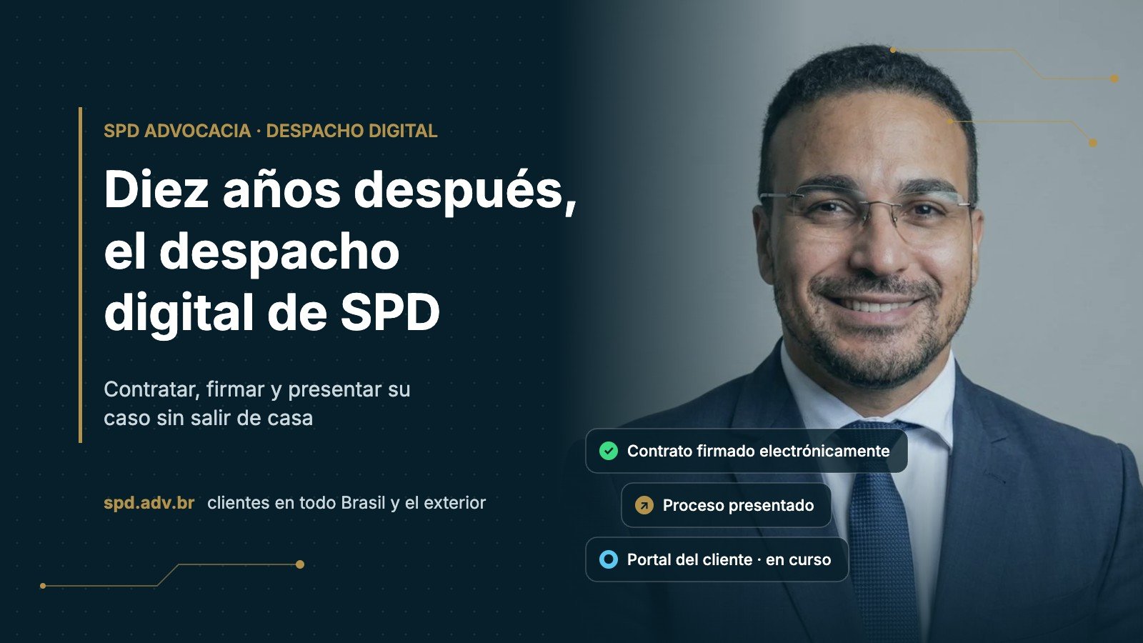 Sidnei Pedro Dias y el título Diez años después, el despacho digital de SPD